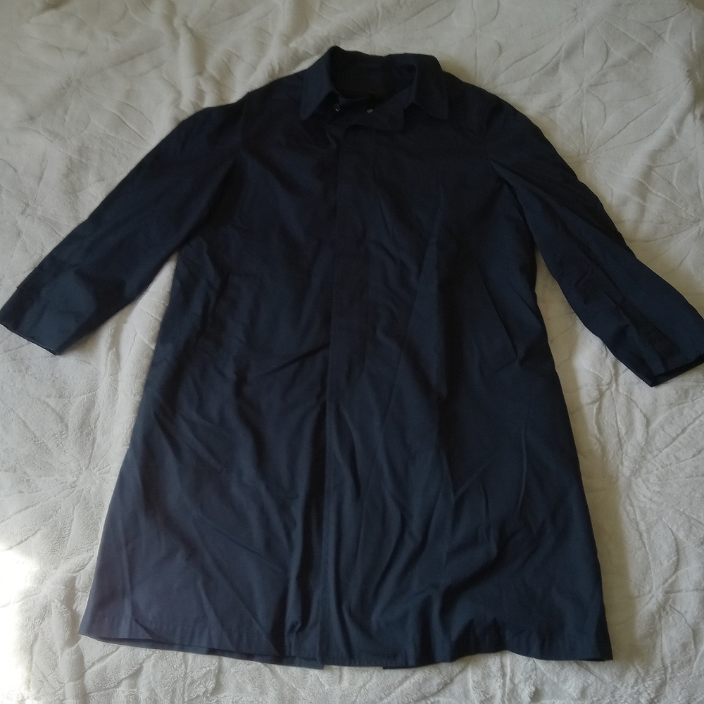 London Fog Dark Blue Trench Coat Insulated